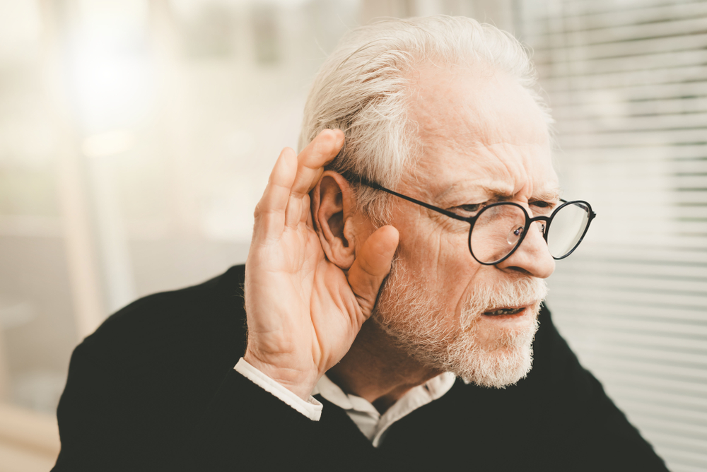 Portrait,Of,Senior,Man,Having,Hearing,Problems